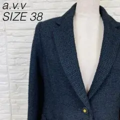 a.v.v ツイード調 テーラードジャケット 黒 38 ブラックのサムネイル