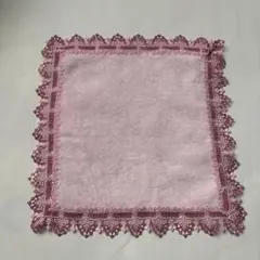 近沢レース　ピンク レースハンカチ