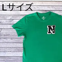 NIKE Tシャツ L グリーン バックプリント ロゴ ナイキ 古着