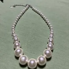 未使用　大粒　フェイクパールラウンドネックレス