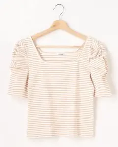 アイボリーオレンジストライプTシャツ