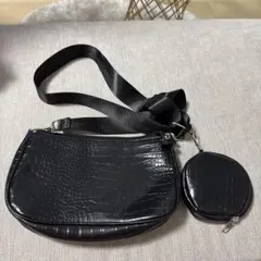 ワニ革風 ショルダーバッグ