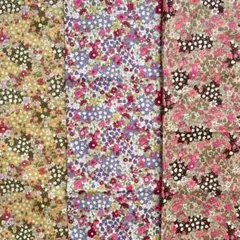 YUWA 花柄綿生地３種　各108cm幅×0.5m