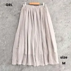 GRL グレイル　ラメロングスカート　フレア　ウエストゴム　グレー　無地　M
