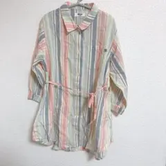 ブリーズ　ストライプ シャツワンピース