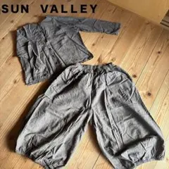 リネン グレー セットアップ パンツ　千鳥　サンバレー　SUNVALLEY 麻