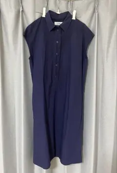 COS コス　ネイビー 半袖 ボタンアップ ワンピース