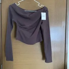 新品未使用　3Wayドレープカシュクールトップス[dk1261] 茶GRL