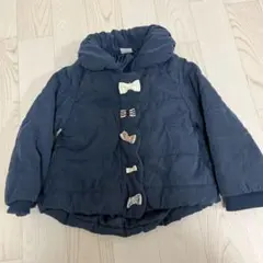 プティマイン　petit main 中綿リボンアウタージャケット90 ネイビー