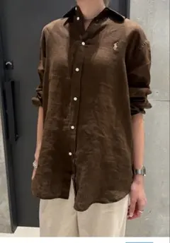 Polo Ralph Lauren リネン長袖シャツ ブラウンのサムネイル