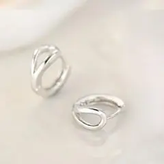 シルバー ピアス サークル ミニ 雫 シンプル キャッチレス