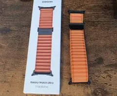 【美品】Galaxy Watch Ultra 純正トレイルバンド オレンジ 箱付