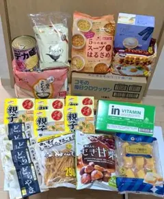 ム*ン様 アミューズメント景品②　デカ盛り白桃缶詰　コモパン　どら焼き　まとめ売のサムネイル