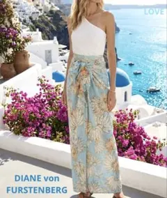 【新品タグ付】ダイアンフォンファステンバーグ シルク混 ロングスカート リゾート