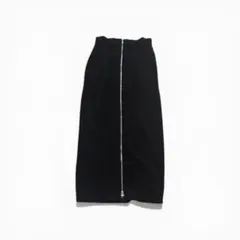 GU ジーユー フロントジップナローロングスカート 黒 レディース ブラック