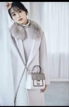 【最終値下げ出品】Apweiser-riche】ファー付きベルテッドコート