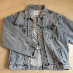 ZARA ライトブルーダメージデニムジャケット M