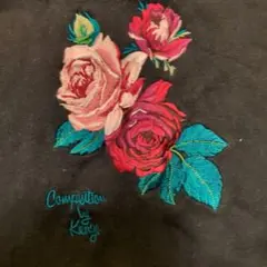 『コンポジションバイKENZO』 バラの花柄刺繍長袖トレーナーレディースサイズM