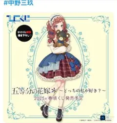 ひこくじ　２個セット　五等分の花嫁 中野三玖 BIGクリアスタンド　Ｆ賞　J賞