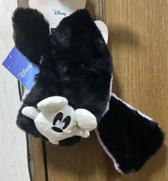 新品未使用　ディズニー　ミッキーマウス マフラー ブラック　パープル