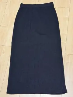 リブニットロングスカート ブラック ワンサイズ　COCA