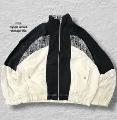 nikeナイキナイロンジャケット90s古着vintageバイカラー白黒超激レア