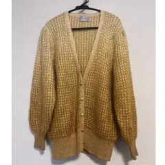 カーディガン　マスタード　グラデーション　古着