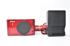 低ショット1204回】Nikon 1 J1 レッド 初心者おすすめ スマホ転送