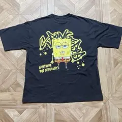 新品☆スポンジボブ tシャツ M メンズ チャコールグレー バックプリント