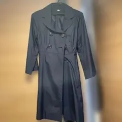 【美品】ef-deネイビー ダブルブレスト トレンチコート