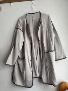 ノーカラージャケット パイピング ベージュのサムネイル