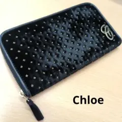Chloe クロエ 財布 ラウンドファスナ ドット柄 ベロアのサムネイル