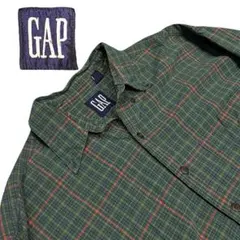 GAP チェック 長袖シャツ グリーンのサムネイル