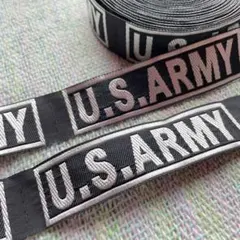 刺繍タグ　10枚セット　US ARMY 黒色　軍物