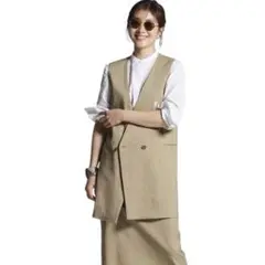 【新品・タグ付き】Theory luxe 22ss ロングジレ　ベスト　リネン