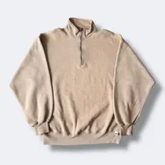 90s Russell Athleticベージュ ハーフジップ スウェット