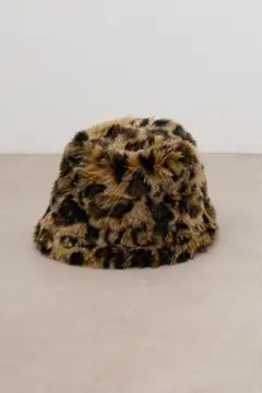 レオパードパターンシャギーバケットハット