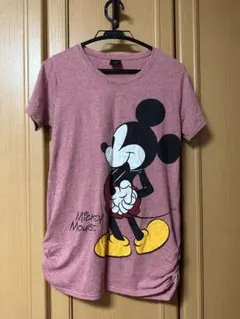 ミッキーマウス プリント Tシャツ Mサイズ ピンク