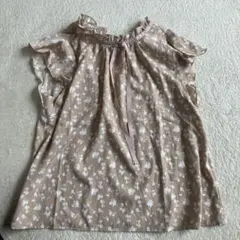 COZ.A ベージュ フラワープリント 半袖ブラウス S