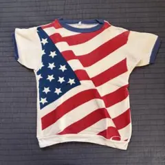 USA古着 80s90s USA星条旗&国旗柄 両面プリントTシャツ L～XL - メルカリ
