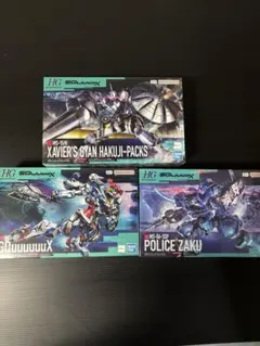 신품 미사용 ３体セット HG エグザベ専用ギャン+ジークアクス+軍警ザク