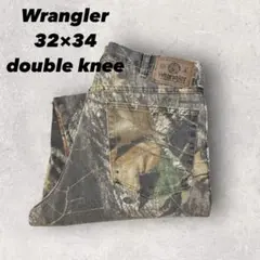 【ラングラー】リアルツリーパンツ　ダブルニー　デニム　34×32 人気古着　j