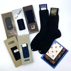 ダンヒル YSL ポールスミス等 ビジネス靴下7足＋ハンカチのサムネイル