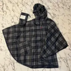 コムサイズムチェック柄キッズポンチョ