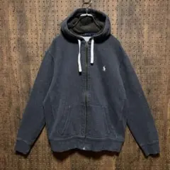 ポロ　ラルフローレン　ジップアップ　パーカー　ポニー刺繍　グレー　dofo060