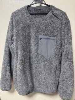 ★UNIQLOユニクロ　美品　ファーリーフリースプルオーバーL グレー★