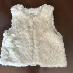 【美品】H&Mフェイクファーベスト 130cm