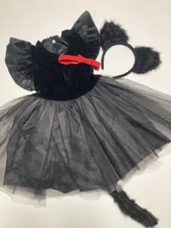 ハロウィン 子供 黒猫 コスプレ チュールワンピース 猫耳 女の子 120
