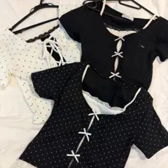 olive des olive・GRLレイヤード風リボントップス 3枚セットのサムネイル