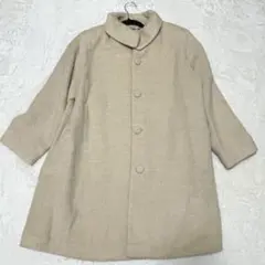 美品☆フォーカード カシミヤ100％ソフトツイードロングコートベージュ 